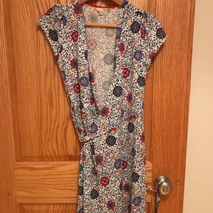 Printed jersey wrap dress